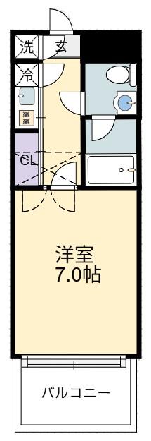 エステート・モア・平尾山荘通(1K/2階)の間取り写真