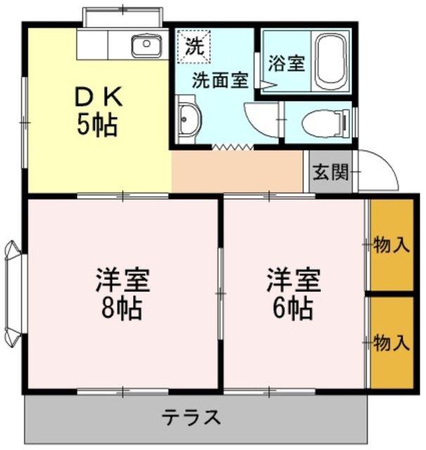 ハイツアベニール(2DK/2階)の間取り写真
