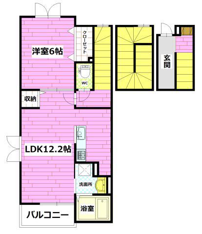 JR可部線 安芸長束駅 徒歩15分 3階建 築13年(1LDK/3階)の間取り写真