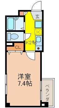ウイリアムヒルズ高井戸(1K/3階)の間取り写真