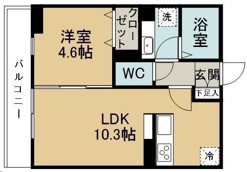 クレール八軒小路(1LDK/1階)の間取り写真