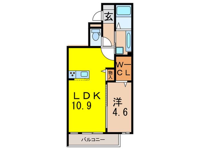 D-ROOM ウエスト PARK 西宮北口(1LDK/3階)の間取り写真