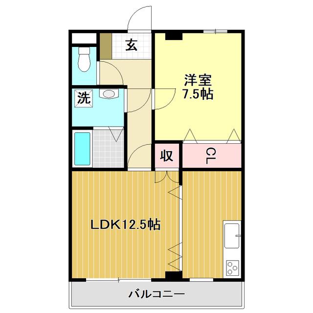 アバンギャルド愛ランド(1LDK/4階)の間取り写真