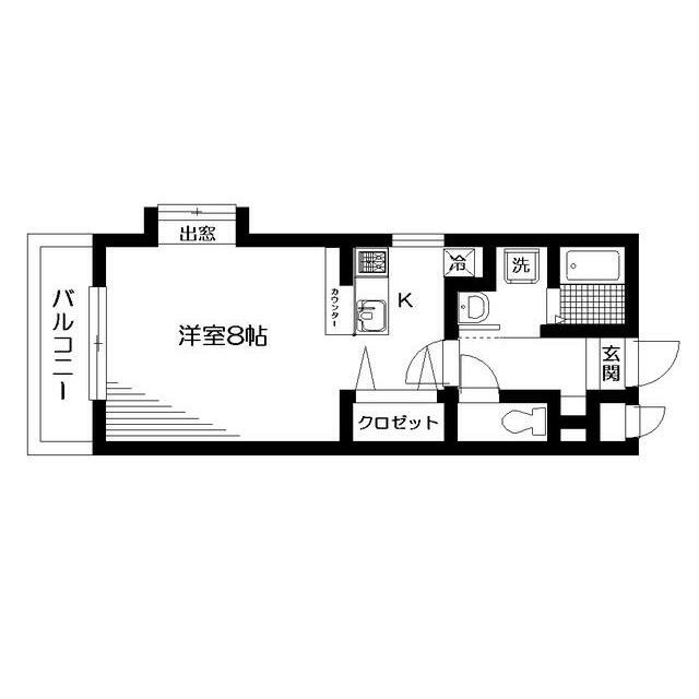 MUスクエア等々力(ワンルーム/2階)の間取り写真