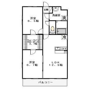 サニーサイド東宝木 I(2LDK/3階)の間取り写真