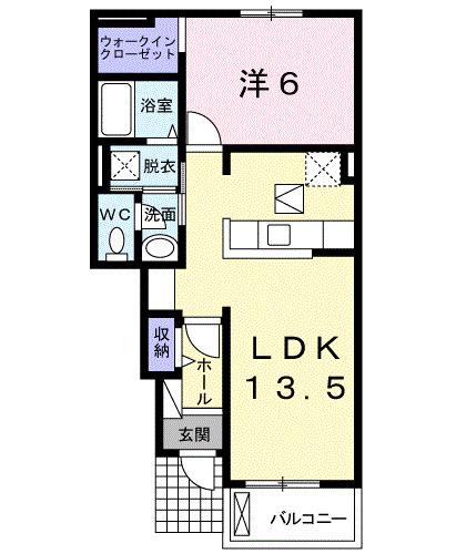エルスター クライス(1LDK/1階)の間取り写真