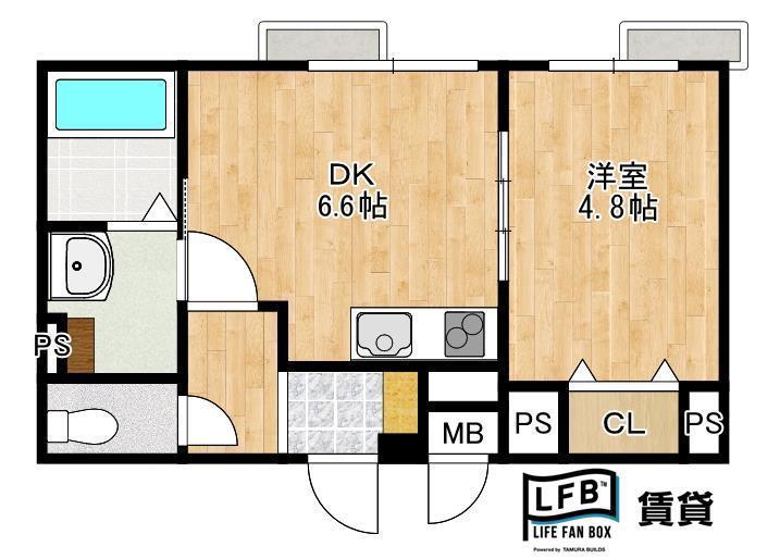LFB RESIDENCE銀座(1DK/4階)の間取り写真