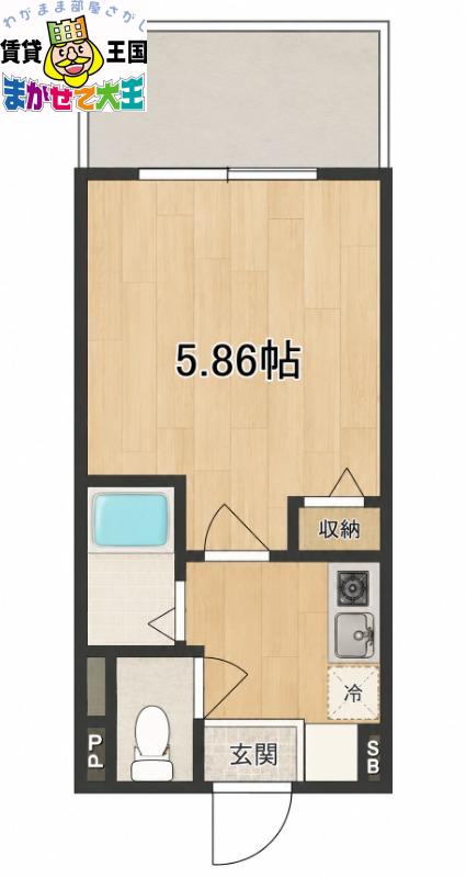 アルティザ長崎水辺の森(1K/6階)の間取り写真