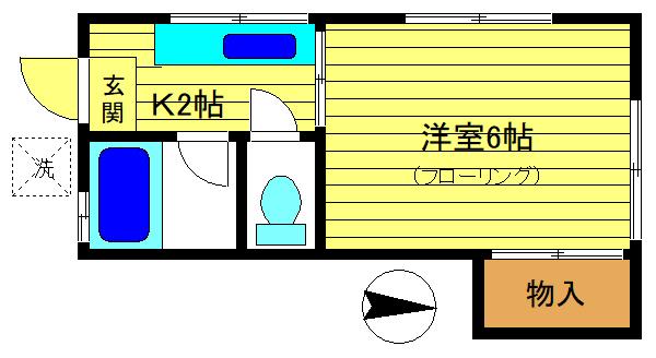 A-196(1K/1階)の間取り写真