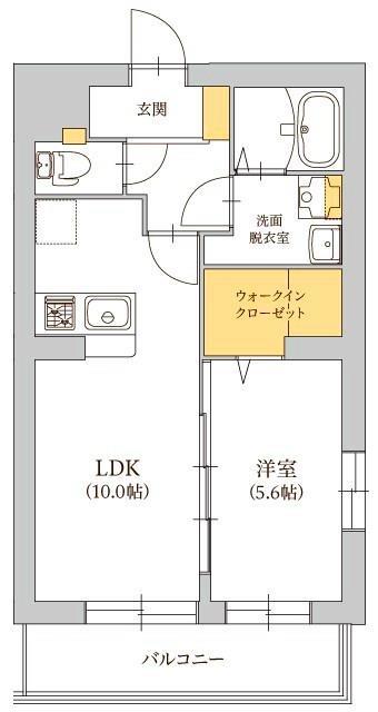 グランノール(1LDK/3階)の間取り写真