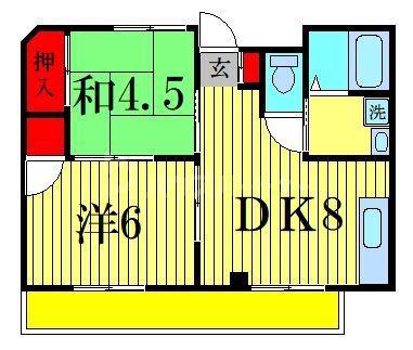 YSSQUARE東大成(2DK/3階)の間取り写真