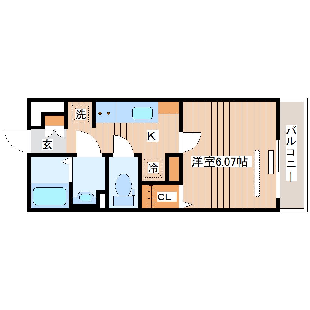 シンセーロ通町(1K/2階)の間取り写真