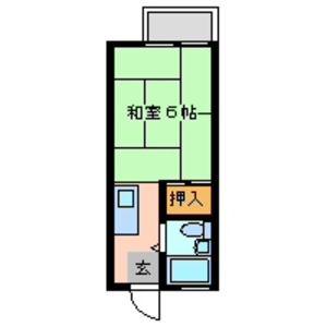 ハイツ向陽(1K/2階)の間取り写真