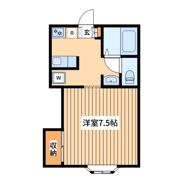 第二パレスハシモト(1K/2階)の間取り写真
