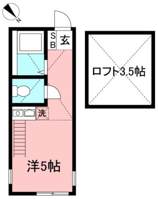 ヒルズ生麦II(ワンルーム/2階)の間取り写真