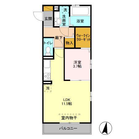 アークコンフォート(1LDK/2階)の間取り写真