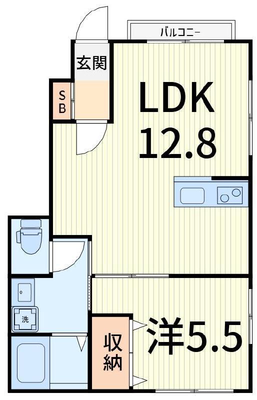 ラピス新宿(1LDK/1階)の間取り写真