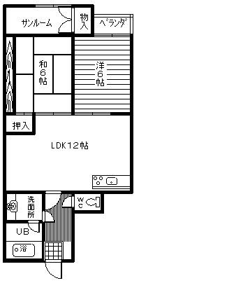 サンベール(2LDK/2階)の間取り写真