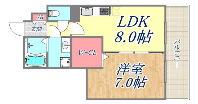 アップロード壱番館(1LDK/3階)の間取り写真