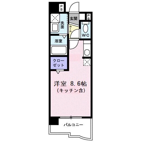 エスペランス(ワンルーム/5階)の間取り写真