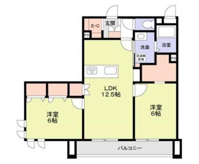 SOLEIL FLEUR(2LDK/1階)の間取り写真
