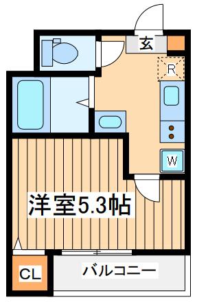 メルディア淵野辺4(1K/3階)の間取り写真