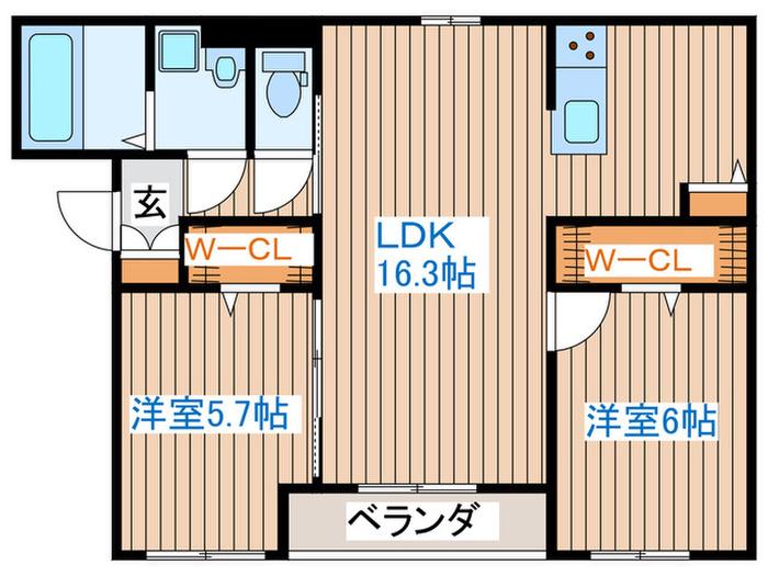 D-ROOM TA(2LDK/2階)の間取り写真