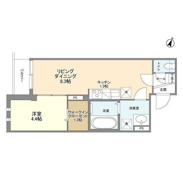 ボヌールREIWA 部屋番号102(1LDK/1階)の間取り写真