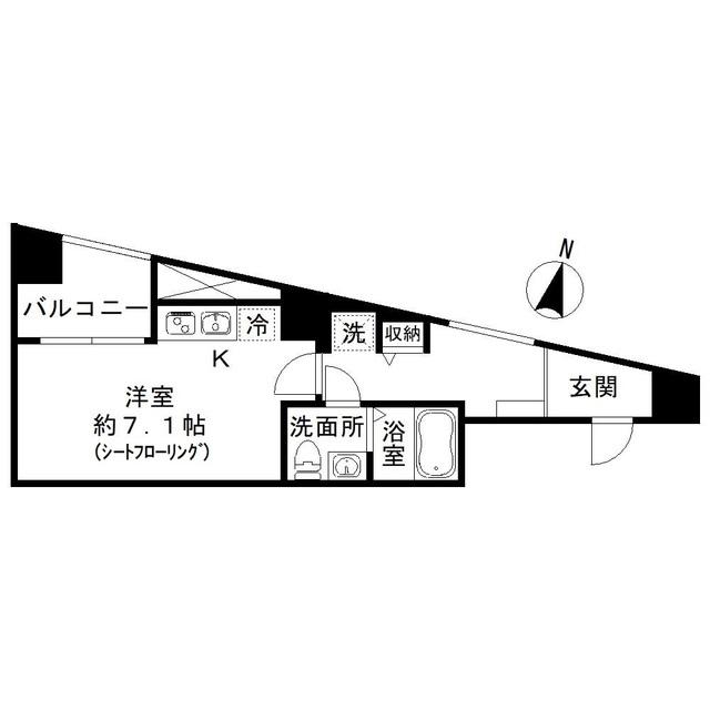 フロレゾン代々木(ワンルーム/6階)の間取り写真