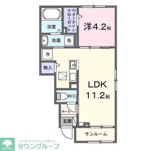 プレンディー(1LDK/1階)の間取り写真