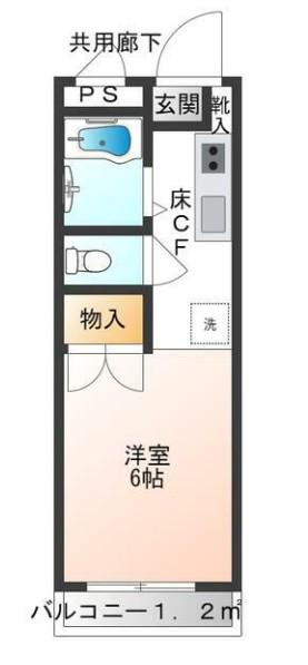 ポールメゾンI(1K/1階)の間取り写真