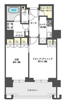 グランフロント大阪オーナーズタワー(1LDK/4階)の間取り写真