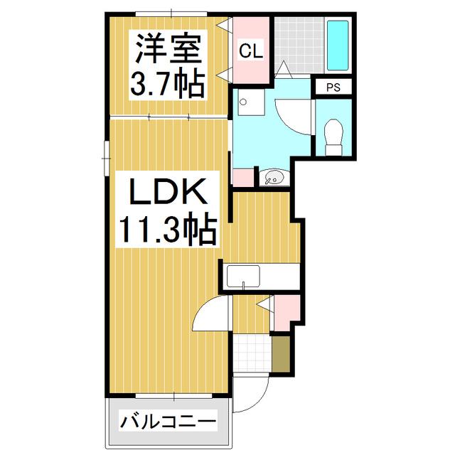 メゾン・ソレイユ(1LDK/1階)の間取り写真
