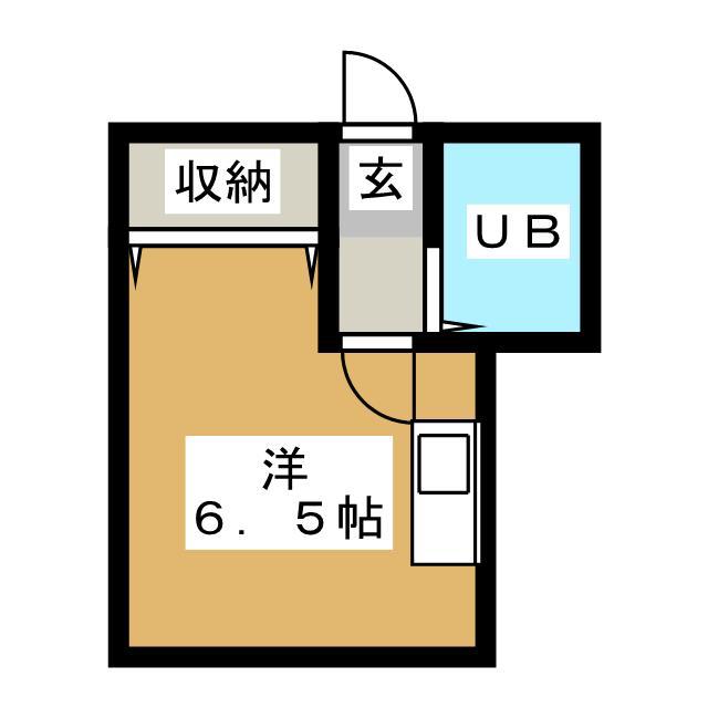 ジュネス白鳥(ワンルーム/1階)の間取り写真