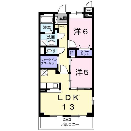グレイト水広下(2LDK/1階)の間取り写真