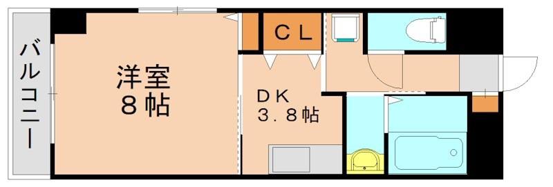 リッチフィールドAZUSA(1K/13階)の間取り写真