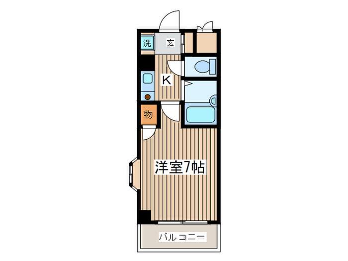 MKビル(1K/2階)の間取り写真