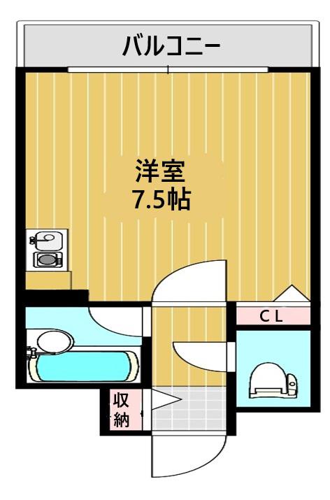 東大阪レヂデンス(ワンルーム/6階)の間取り写真