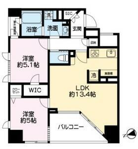アトラスステイシア文京千駄木(2LDK/8階)の間取り写真