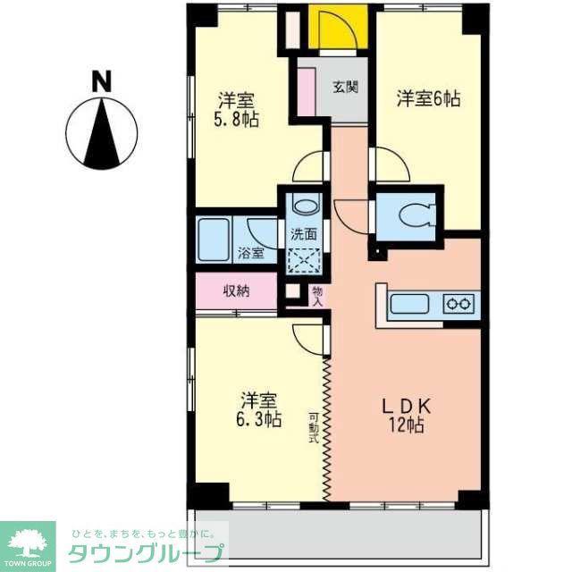 イーストコート(3LDK/2階)の間取り写真
