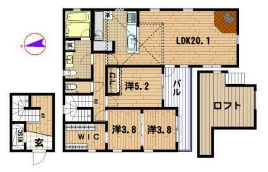 ラ・レコルト目黒南(3LDK/2階)の間取り写真