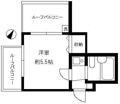 パインヒルズ西ヶ原(1K/4階)の間取り写真
