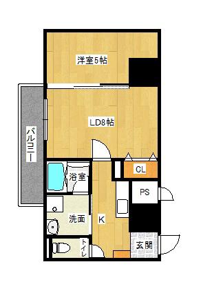 チェルキオ 羅漢 D-4タイプ(1SK/7階)の間取り写真