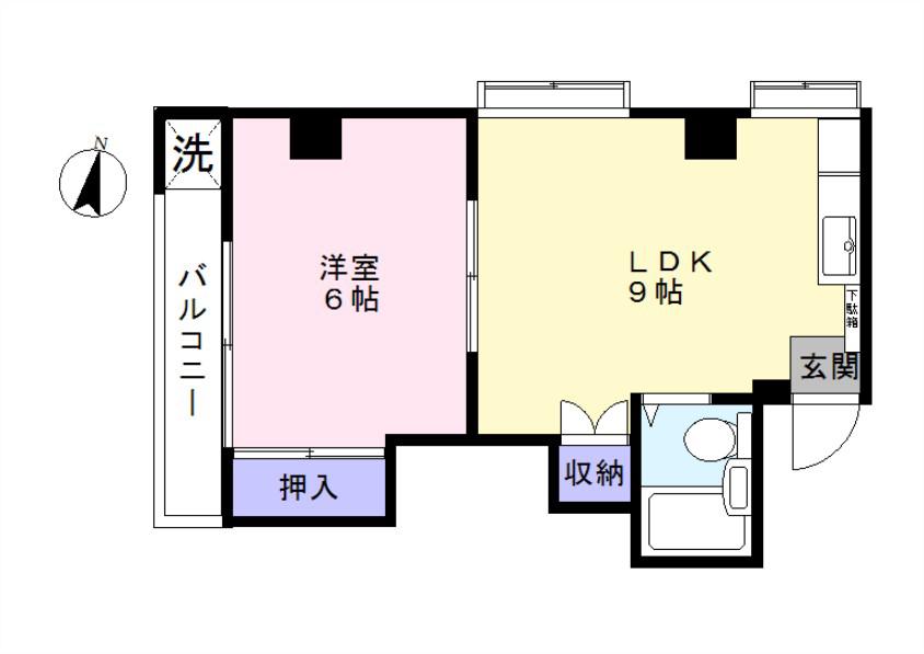 レジデンス田浦(1LDK/2階)の間取り写真
