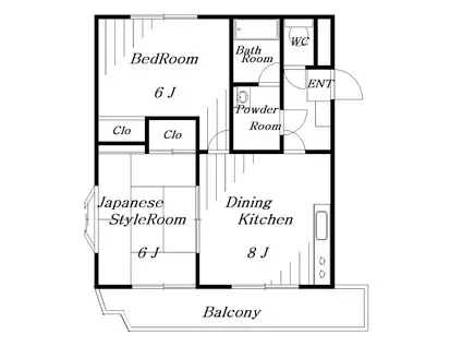 マリンスクエア(2DK/2階)の間取り写真