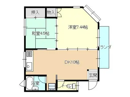 キャスル星州(2DK/2階)の間取り写真