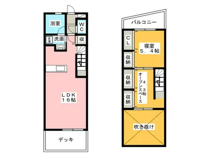 クアトロ(1LDK/1階)の間取り写真