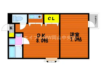 番丁三楽亭(1DK/2階)の間取り写真