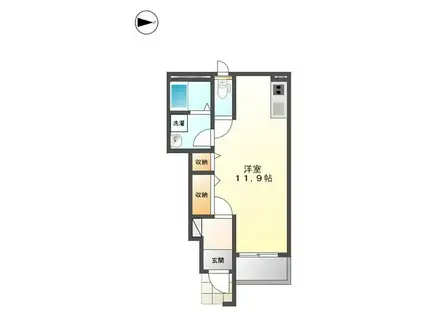 エル・ピソ YO TC(ワンルーム/1階)の間取り写真