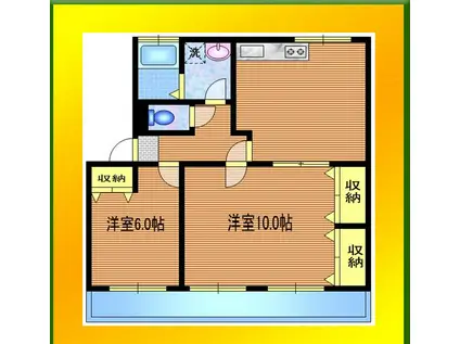 丸栄マンション(2LDK/3階)の間取り写真